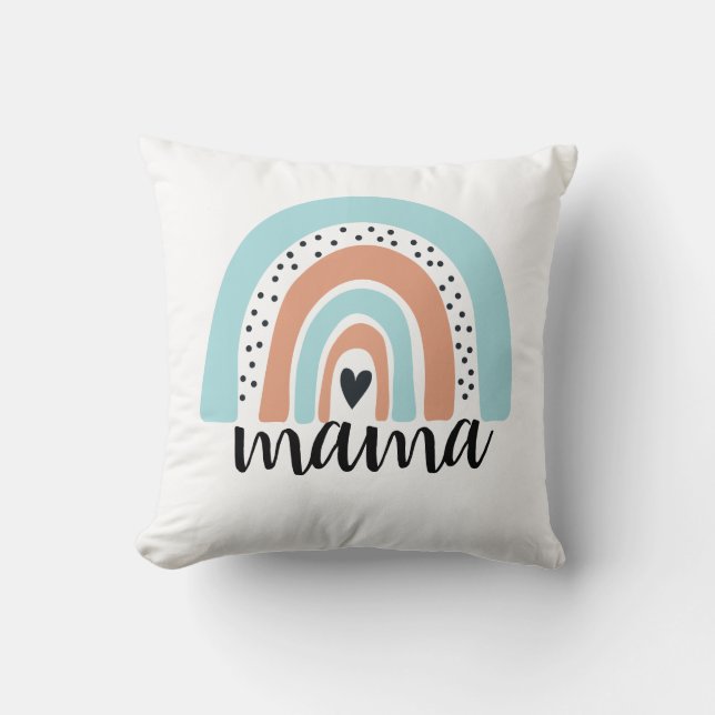 Cojín Decorativo Mama Rainbow Blue Peach (Anverso)