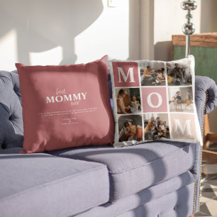 Cojín Decorativo Mamá Te Amamos   Moderno Bloque de Color de 6 Foto