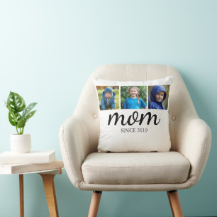 Cojín Decorativo Mamá Tres Fotos Personalizados