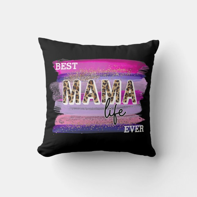 Cojín Decorativo Mamá Vida Mejor Personalizar Algodón (Anverso)