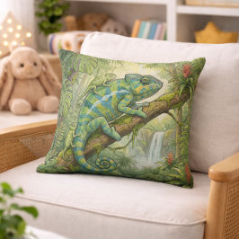 Cojín Decorativo Mamá y bebé camaleón lindo Animales de la selva 