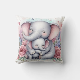Cojín Decorativo Mamá y bebé elefante