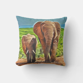 Cojín Decorativo Mamá y bebé elefante