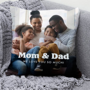 Cojín Decorativo Mamá y papá   Resumen de texto del Boho con dos fo