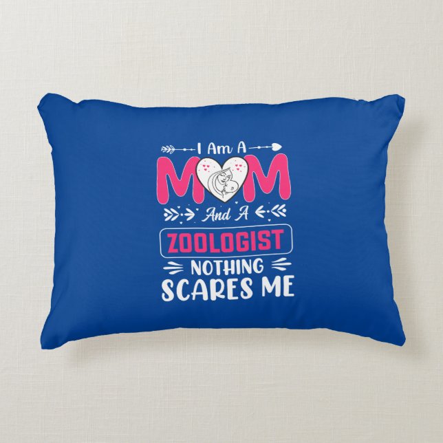 Cojín Decorativo Mamá zoóloga divertida, mamá zoóloga (Anverso)