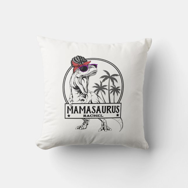 Cojín Decorativo Mamasaurus Mamá T rex Dino Divertido Nombre Person (Anverso)