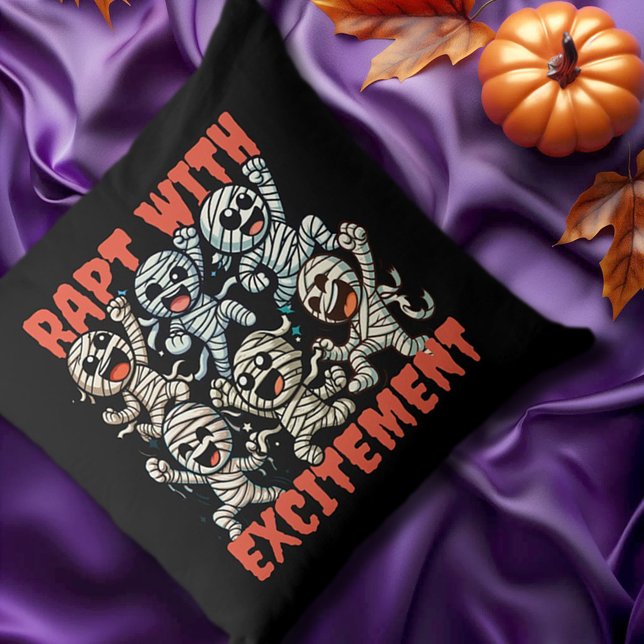 Cojín Decorativo Mamitas bailarinas divertidas violan con emoción (Funny Dancing Mummies Rapt with Excitement Throw Pillow Cover Photo)