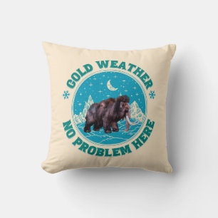 Cojín Decorativo Mamut de Clima Frío Humor Invernal