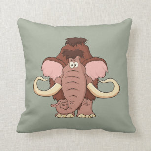 Cojín Decorativo Mamut lanoso del dibujo animado
