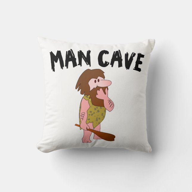 COJÍN DECORATIVO MAN CAVE CAVEMAN PILLOW (Anverso)