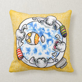 Cojín Decorativo Manatees Hot Tub Fun Off Leash Art™