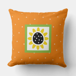 Cojín Decorativo Manchas de girasol modernas naranjas amarillas ver