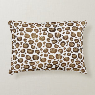 Cojín Decorativo Manchas de Leopardo Animales Salvajes Brillo Dorad