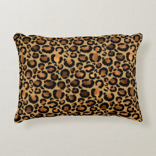 Cojín Decorativo Manchas de Leopardo Marrón Elegante Animal Salvaje
