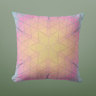 Cojín Decorativo Mandala amarilla rosa y azul