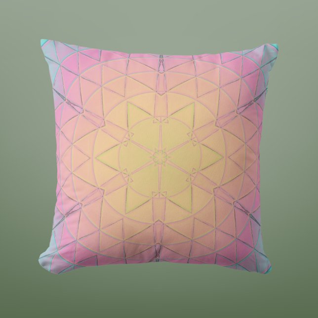 Cojín Decorativo Mandala amarilla rosa y azul (Subido por el creador)