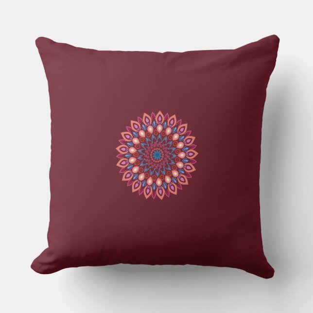 Cojín Decorativo mandala art Throw Pillow (Anverso)