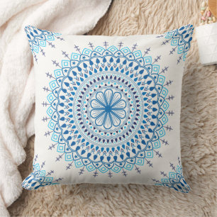 Cojín Decorativo Mandala azul