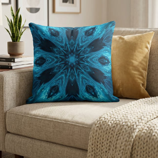 Cojín Decorativo Mandalá Azul Cósmico