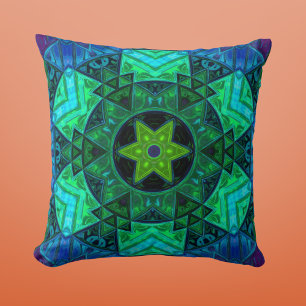 Cojín Decorativo Mandala azul y verde