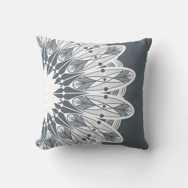 Cojín Decorativo Mandala blanca moderna (Anverso)
