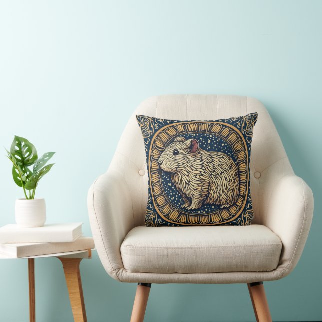 Cojín Decorativo Mandala Bliss - Pig Boho TinyFur de Guinea (Silla)