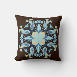 Cojín Decorativo Mandala Bloom Pillow in Chocolate Brown