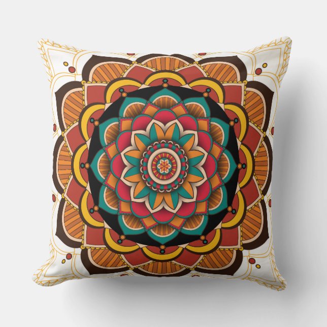 Cojín Decorativo Mandalá Boho (Anverso)
