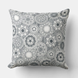 Cojín Decorativo mandala cirque blanco metalizado