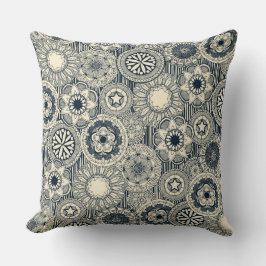 Cojín Decorativo mandala cirque indigo crema