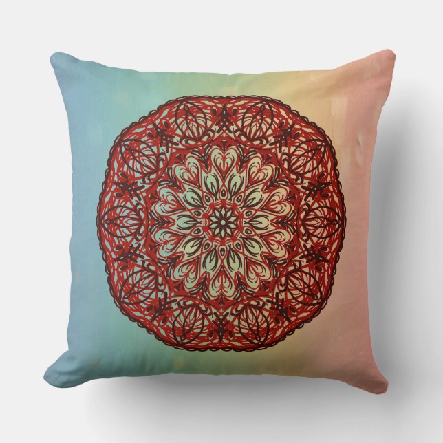 Cojín Decorativo Mandala coloreada (Anverso)