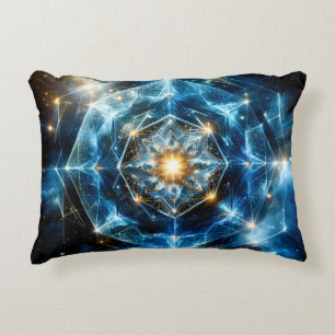 Cojín Decorativo Mandalá de geometría cósmica estrella universo abs