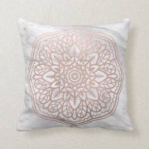 Cojín Decorativo Mandala de mármol - amortiguador color de rosa