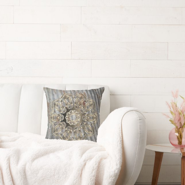 Cojín Decorativo Mandala de oro ruso (Sofá)