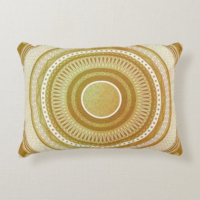 Cojín Decorativo Mandalá de Oro y Brillo (Anverso)