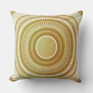 Cojín Decorativo Mandalá de Oro y Brillo