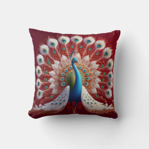 Cojín Decorativo Mandala de Pavo Real Real