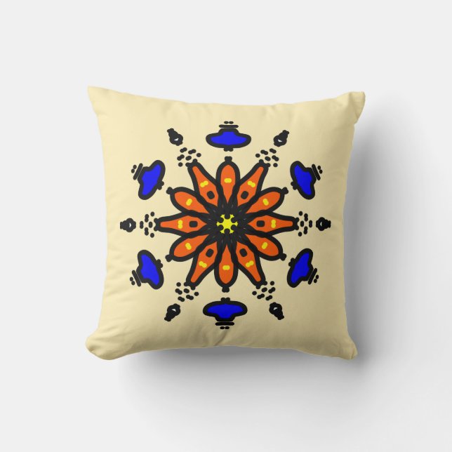 Cojín Decorativo Mandalá del Sol Audaz (Anverso)