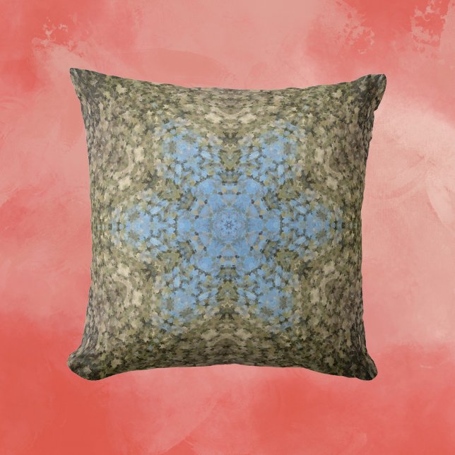 Cojín Decorativo Mandala digital amarillo y azul (Subido por el creador)