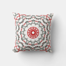 Mandala en blanco, rojo y caqui.