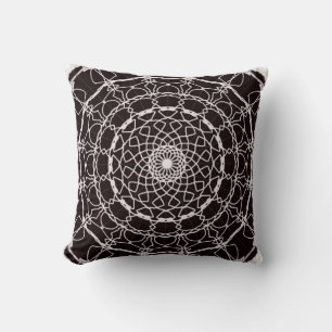 Cojín decorativo Mandala en blanco y negro