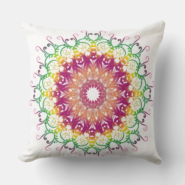 Cojín Decorativo Mandala. floral étnico (Anverso)