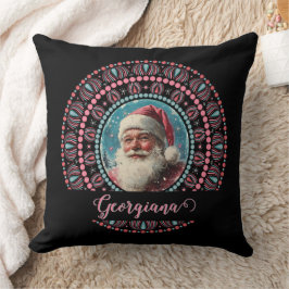 Cojín Decorativo Mandala floral Retro Santa Pinkmas personalizada