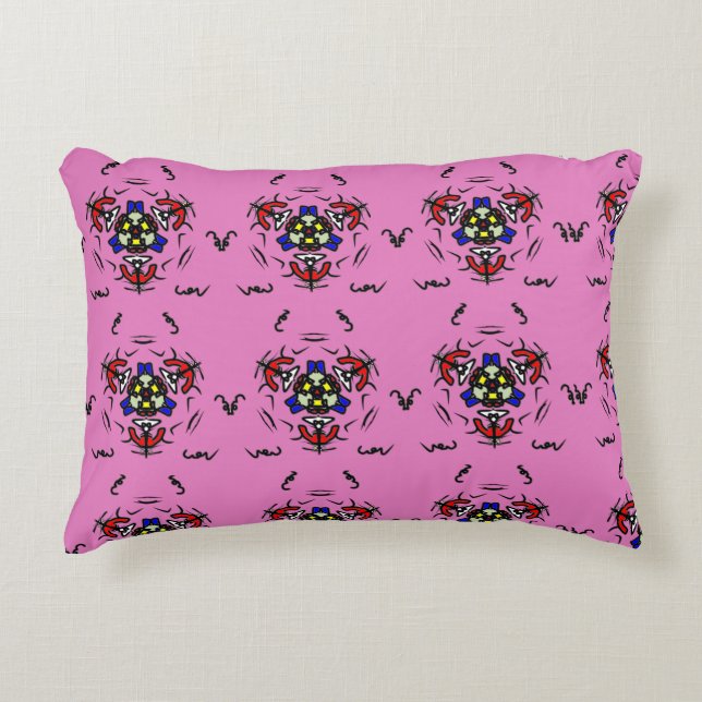Cojín Decorativo Mandalá floral rosa (Anverso)
