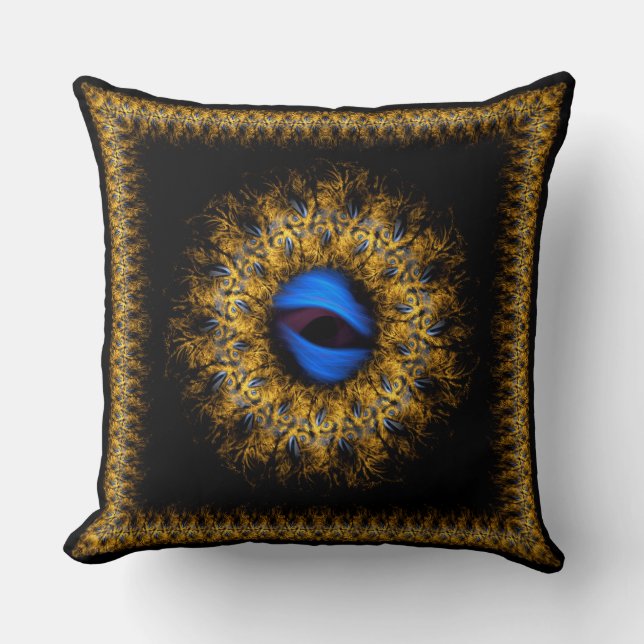 Cojín Decorativo mandala fractal ojo del rey (Anverso)