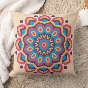 Cojín Decorativo Mandalá Hexcolor Vibrante