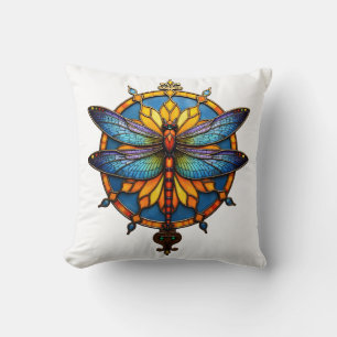 Cojín Decorativo Mandalá Libélula Luminosa Geometría Sagrada Espiri