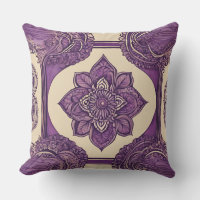 Mandala morada y patrones florales arte de IA