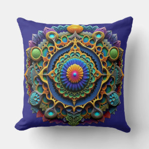 Cojín Decorativo Mandala Ornamentada Decoración Boho
