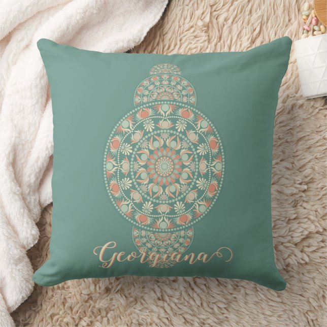 Cojín Decorativo Mandala ornamental personalizada de sabios y arena (Manta)